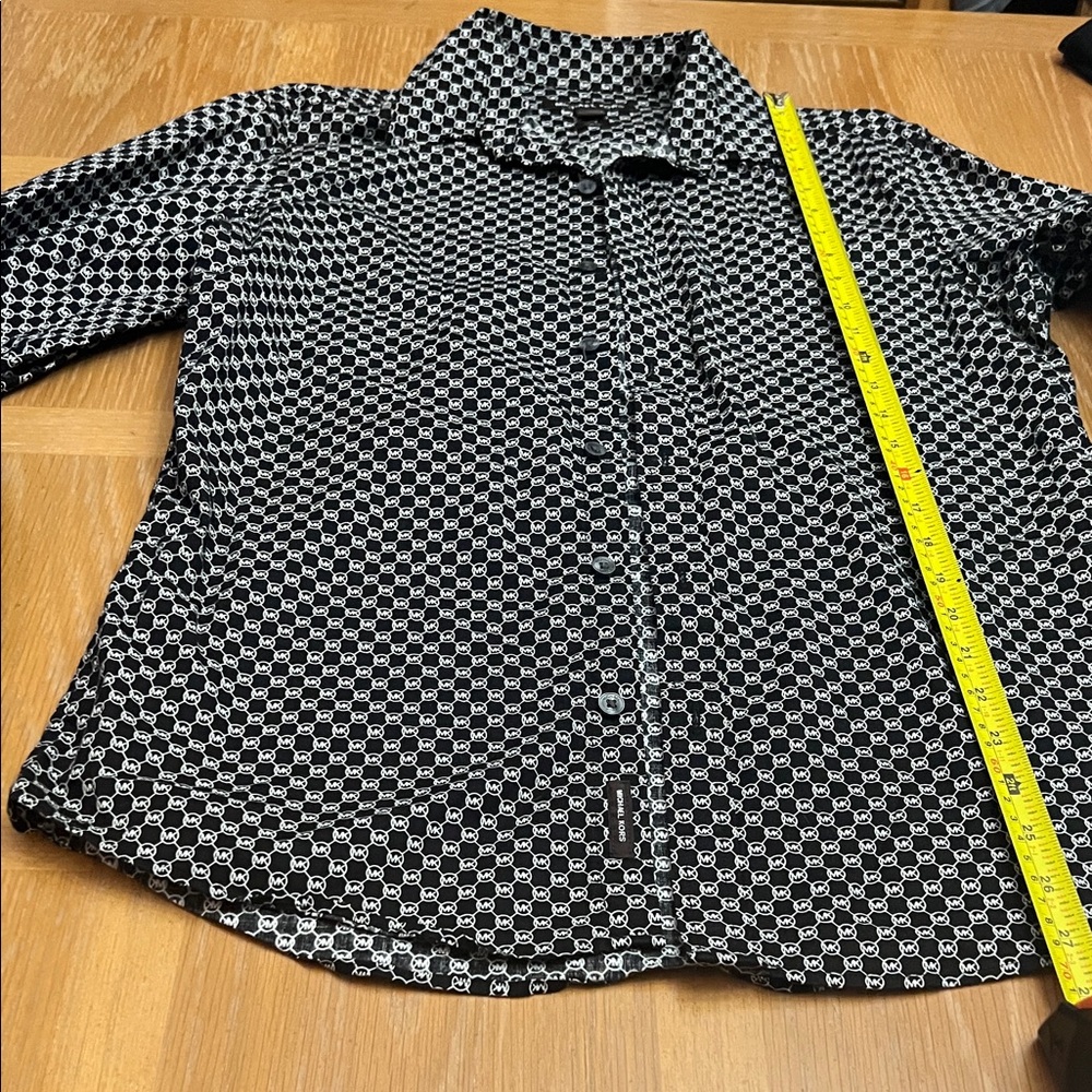 Michael Kors Black and White Casual Button Down Shirt